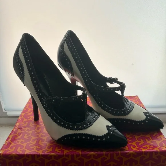 Tory Burch Black and White Heels - Picture 3 of 6